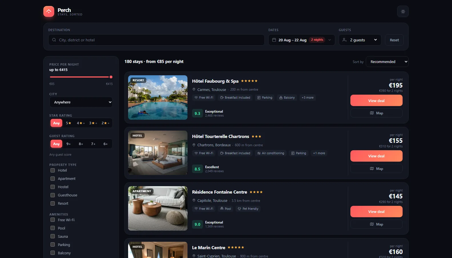 PERCH - HOTEL SEARCH